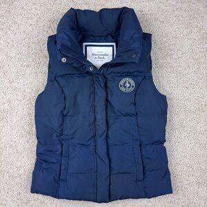 Abercrombie Fitch Y2K Down Puffer Vest Navy Medium